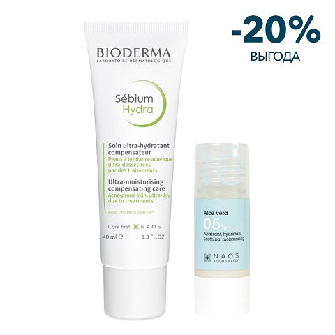 Набор Bioderma Sébium Гидра крем, 40 мл + Etat Pur Сыворотка с алоэ Вера 0,5%