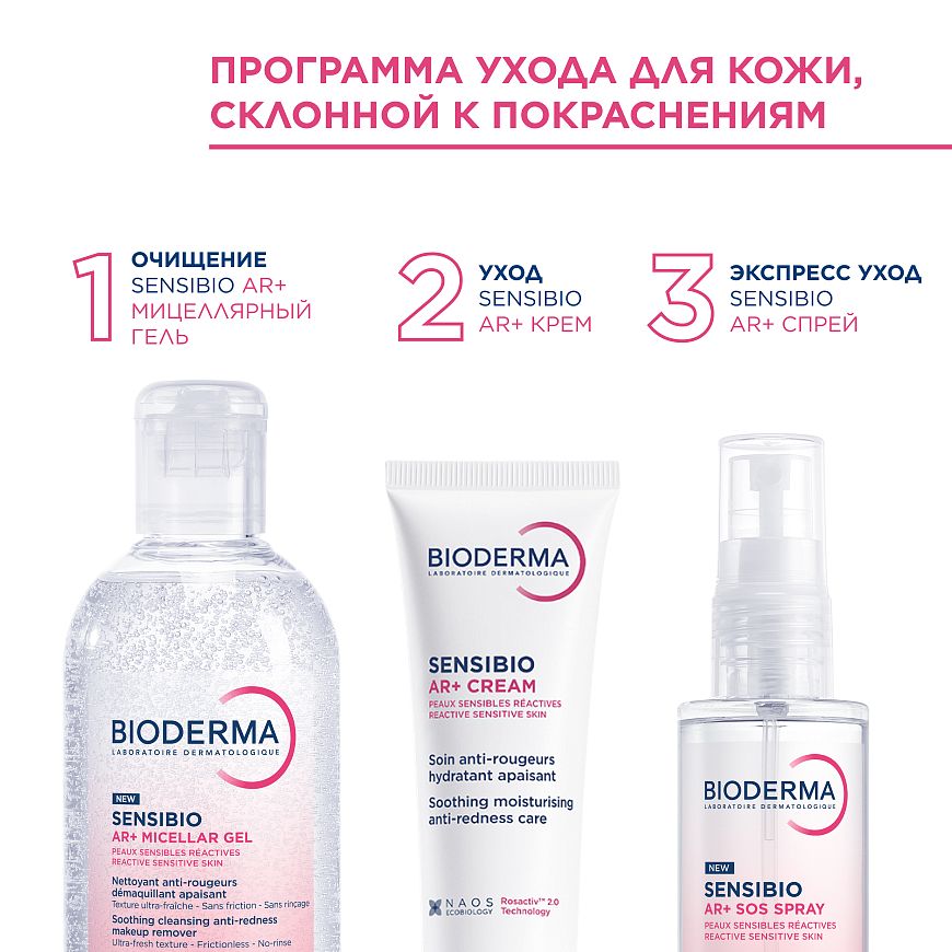 BIODERMA Sensibio AR+ Очищающий мицеллярный гель для кожи с покраснениями — купить по выгодной цене